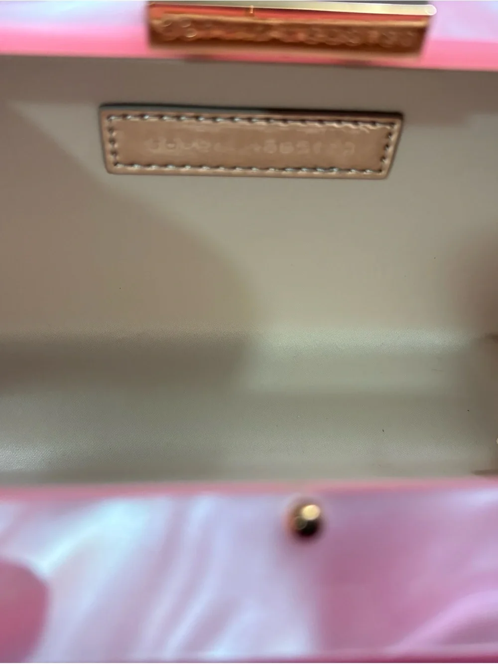 Sophia Webster Pink Acrylic 'Boss Lady' Clutch with Rose Gold Chain